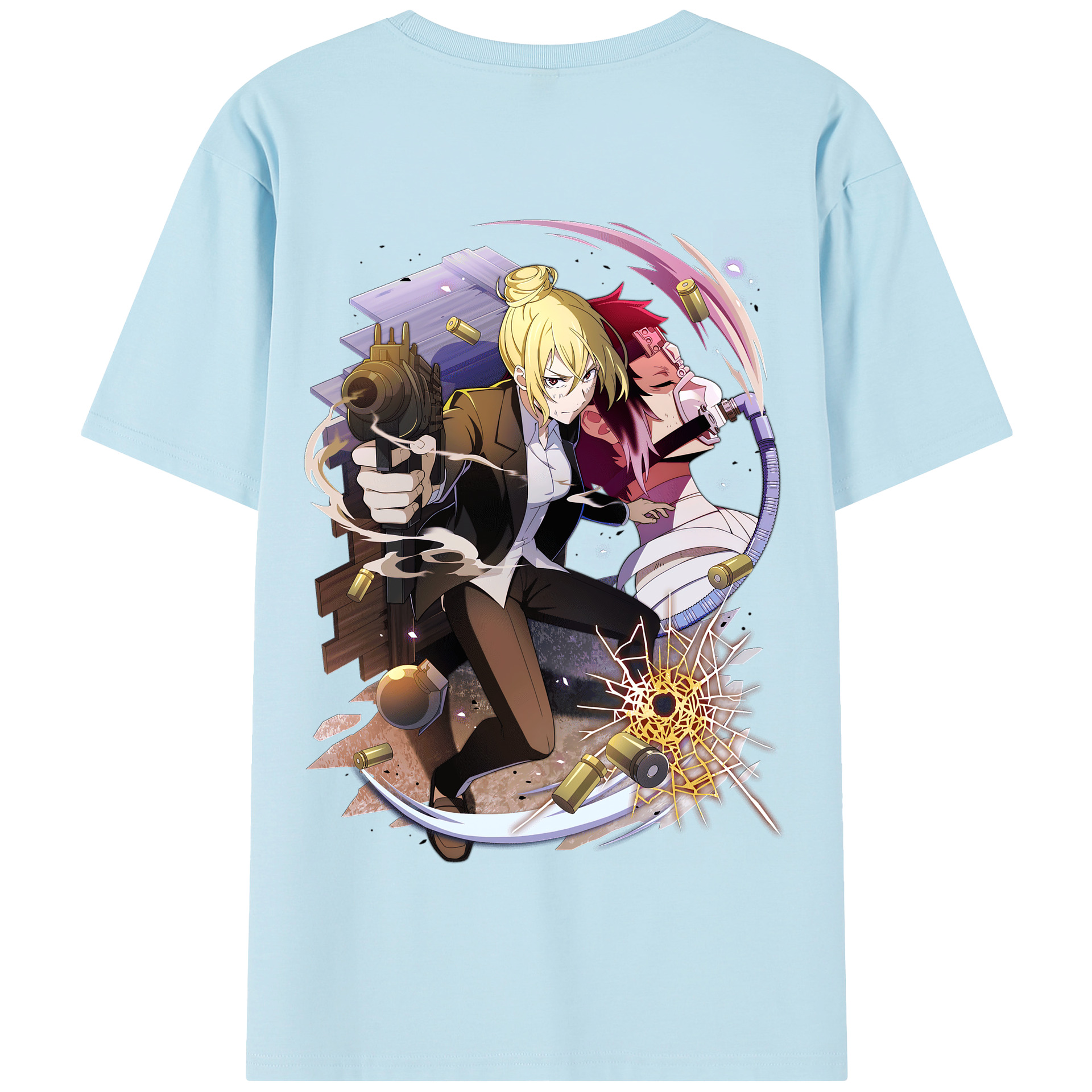 （画像用） 文豪ストレイドッグス Bungo Stray Dogs 綿100％半袖Tシャツ（背面プリント）